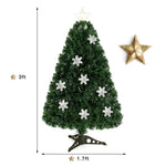 ZUN 3 Feet LED Christmas Tree with Snowflakes 52652396