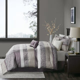 7 Piece Jacquard Comforter Set Purple King B03597200
