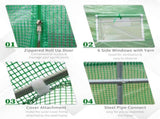 15' x 7' x 7' Walk-in Tunnel Hoop Greenhouse, Steel Frame with PE Cover & Roll-up Zipper Door 55194468