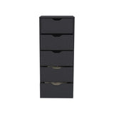 Dresser Kamran, Five Drawers Narrow, Black Wengue Finish B092122838