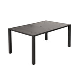 Outdoor Dining Table for 6 Person, Rectangular Slatted Metal Patio Table for Deck Garden Lawn W1859P359856