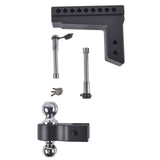 Fits 2.5" Receiver Aluminum Trailer Hitch Adjustable 8" Drop/Rise 2" & 2-5/16" Balls 18500LBS w/2 04082944