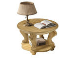 22'' Two Tone Round End Table,Solid Wood Sofa Side Table with Shelf,Living Room Corner Table Easy 47175577