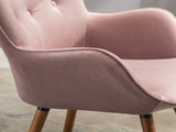 Doarnin Contemporary Silky Velvet Tufted Button Back Accent Chair, Mauve T2574P164269