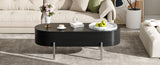 U-Can 47.2''Lift Top Coffee Table with 360-degree Marble-patterned rotating tray,Hidden Compartment, N724P228920B