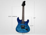 39in Electric Guitar H-H Pickups Trans Blue suit for Heavier Rock 55240222