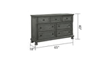 ZUN Modern Style 7-Drawer Dresser Made with Wood & Rustic Gray Finish B009P152360