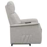 Beige Upholstered Power Lift Recliner with Wired Remote B062P145469
