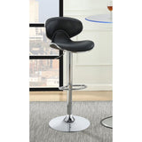 ZUN Black and Chrome Adjustable Bar Stool B062P153499