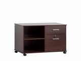 Lateral File Cabinet with Wheels Mobile Printer Cart with Open Shelves & Drawers, Holds A4 27071116