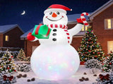 20FT Tall Christmas Inflatable Snowman Holding Gift Box and Candy Cane, 3 LED Lights & 1 Rotating 87840495