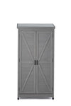 ZUN Outdoor Storage Cabinet Metal Top,Garden Storage Shed,Outdoor 68 Inches Wood Tall Shed for Yard W1390121823