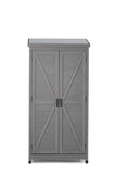 ZUN Outdoor Storage Cabinet Metal Top,Garden Storage Shed,Outdoor 68 Inches Wood Tall Shed for Yard W1390121823