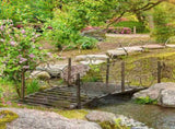 6ft Decorative Metal Garden Bridge Arch Footbridge with Safety Side Rails for Backyard Use 76412848