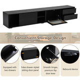 ZUN ON-TREND Modern TV Stand with Fluted Glass Door for TVs Up to 100", Media Console with Sliding Door N721P198932B