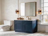 30" Navy Blue Shaker Base Cabinet with Soft-Close Door,Drawer,Space-Saving Solid Wood Unit with T2950P479981