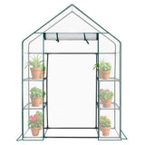 Mini Walk-in Greenhouse with PE Cover, 4-Shelf Indoor Outdoor Plant Gardening Green House for Garden 57670893