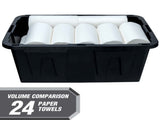 (4 pack)27 Gallon Large Storage Bin with Snap Lid, Black and Red, Heavy Duty Plastic Storage 00667531
