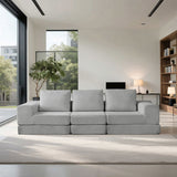 108'' Modular Sectional 3-Seater Cloud Sofa,Corduroy Convertible Sofa Bed ,living room. 05720410