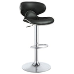 ZUN Black and Chrome Adjustable Bar Stool B062P153499