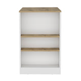 Portree Kitchen Island with 3-Side Shelves B070P188817