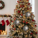 4PCS Set Christmas Ball Ornaments 4.7" Glass Hanging Decorations for Holiday Tree Bulk Festive Party 64167034