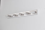 ZUN Modern Chrome LED Vanity Light, 5-Lights Wall Sconce for Bathroom and Mirror, Sleek Minimalist W1340P248801