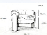 Modern Accent Chair, Contemporary Boucle Fabric Accent Armchair Comfy Upholstered Leisure Single 02006085