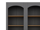 ON-TREND Free Standing 5 Tier Bookshelves, Bookcases Set of 2, Farmhouse Two-Tone Storage Cabinet N721P245734E