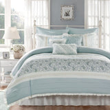 King 9 Piece Cotton Percale Duvet Cover Set B03597320