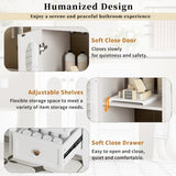 36.02-inch bathroom vanity with two soft-close doors, adjustable shelves and three drawers N729P184710K