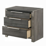 Contemporary Gray Finish 3-Drawers Nightstand Wooden 1pc Bedroom Furniture Bedside Table B011P318944