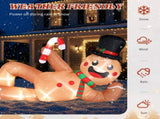 9.8ft Reclining Gingerbread Man, 6 LED Lights, Drawstring Bag, Christmas Inflatable Decoration, 12V, 77710767