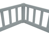 Double Twin Floor Bed with Fence, Guardrails, without door, Grey W504P143285