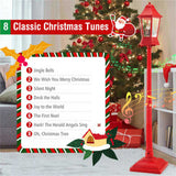 64" Christmas Streetlamp Lantern 60 Warm LEDs, 8 Xmas Melodies, 2 Display Ways, ABS/PP/PVC, Red, 02304289