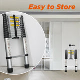 Telescoping Ladder 16.5FT, Telescopic Extension Ladder, Aluminum Alloy Folding Ladder Portable W2660P255612