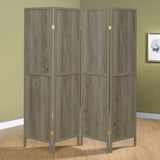 Grey Driftwood and Light Grey 4-Panel Folding Screen B062P153659