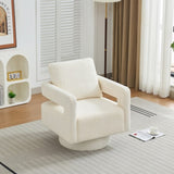 29.13" W Square Swivel Accent Chair, Modern Rotating Arm Chair with Open Back,360 Degree Rotation, W1852P211988