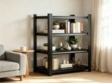 4-Tier Adjustable Multi-Functional Storage Rack, Garage Organizer with Adjustable Shelves, Black 09936129