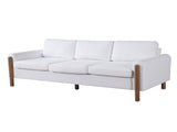 83.86" 3-Seater Sofa, Curved Armrest with Integrated Solid Wood Legs, Teddy Velvet Fabric, High N765P331021W