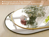 56"x21" Arched Full Length Mirror Freestanding Full Body Floor Mirror, Gold 45394219