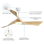 ZUN 52 Inch Minimalist Ceiling Fan Light With 6 Speed Remote Energy-saving DC Motor 52K012WH