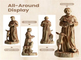 24.5" Saint Francis Statue with Built-in Bird Feeder Religious Garden Sculpture 66689030