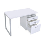 ZUN Writing Desk with 3 Drawers in White B016P162611