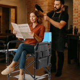 31" Tall Directors Chair with Footrest, 4Portable Bar Height Folding Camping Chair with Built-in Cup 61533762