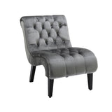 COOLMORE Modern Velvet Armless Accent Living Room Chair / Leisure Chair,Upholstered Fabric Button W39550130