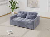 Corduroy Double Sleeper Sofa With Pull-Out Bed, 2 Pillows & Side Storage Pocket 33207990