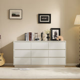 White P2 Particleboard 160*40*80cm 3-layer 9-drawer Modern Chest of Drawers 1pc 94422694