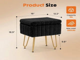 Square Ottoman with Table Top, Comfortable Footrest With Storage, Vanity Stool Suitable for Living 03304328