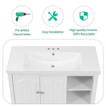 ZUN [VIDEO] 36" Bathroom Vanity with Ceramic Basin, Bathroom Storage Cabinet with Two Doors and Drawers, 74948175